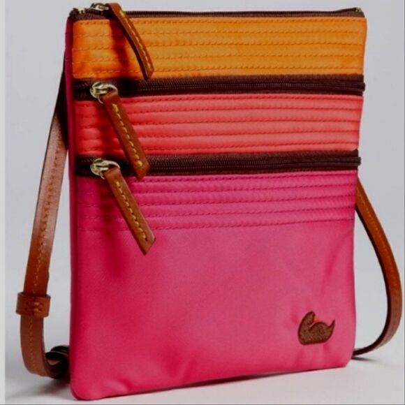 Dooney & Bourke Nylon North South Triple Zip Crossbody Bag Beautiful Colors - Picture 10 of 10